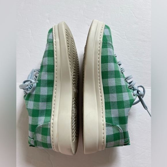 Camper Gingham Check Print Sneakers Size 37 Green Blue - Picture 4 of 9